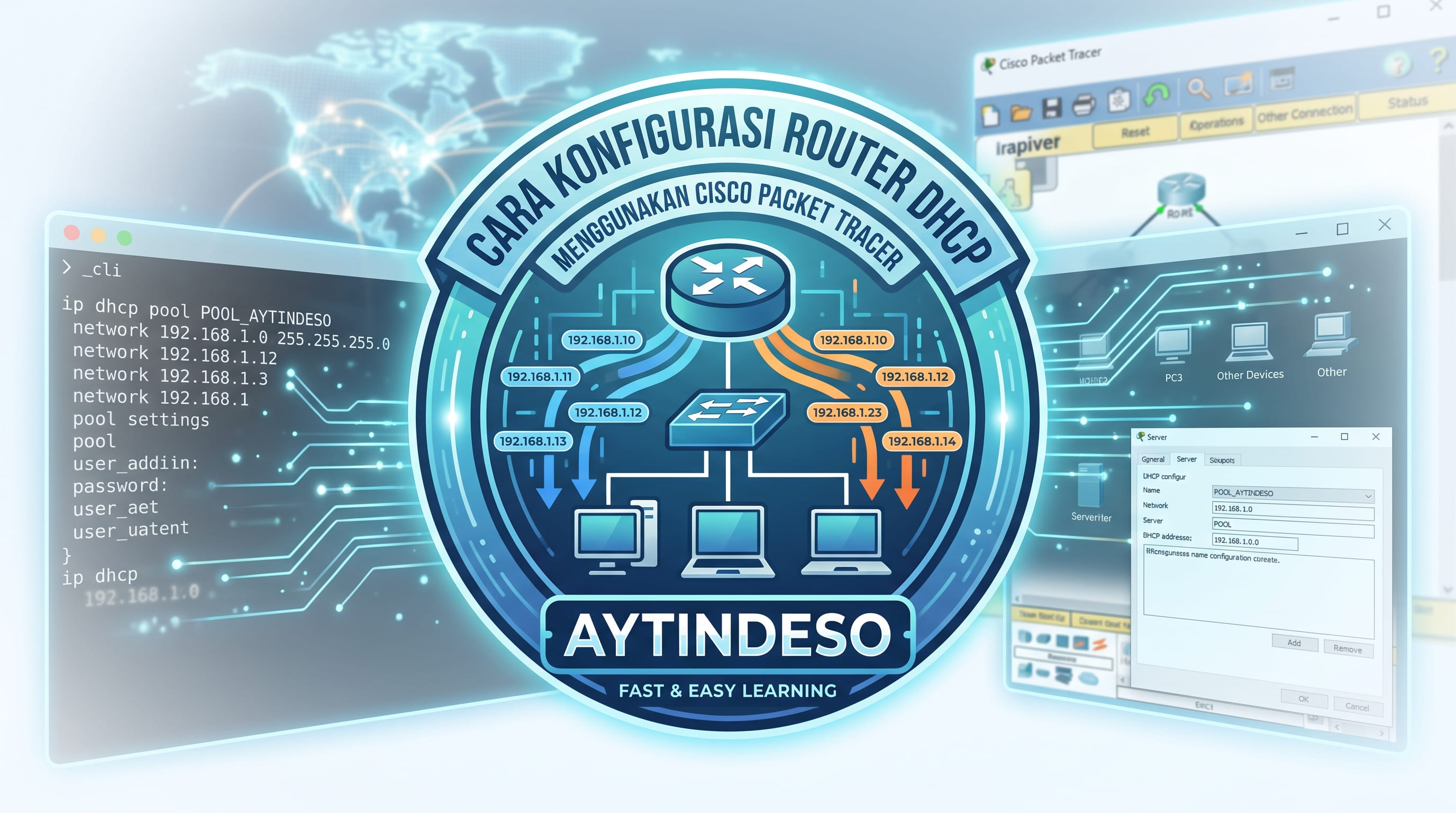 Cara Konfigurasi Router DHCP Menggunakan Cisco Packet Tracer